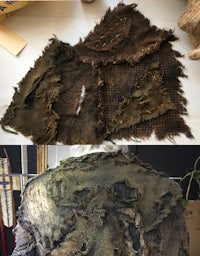 a picture of a piece of cloth with a piece of fabric on it