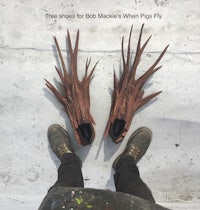 bob mac's white pig fly shoes