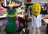 a man dressed as a lemon and a man dressed as a man dressed as a lemon