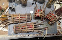 a group of twigs and sticks on a table